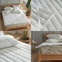 [에르미아] 비겐 뱀부 시어서커 리플소재 쿨링 누빔 매트리스패드 겸 침대 카페트 침대패드