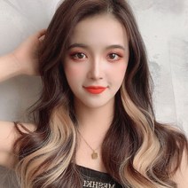 루즈루나 옴브레 웨이브 컬러피스 43cm 롱헤어 연예인머리스타일 브릿지 붙임머리 피스 부분가발 헤어피스 4피스 1세트, 베이지