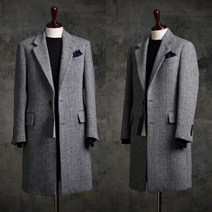 하이미아 헤링본 울100% 테일러드 코트