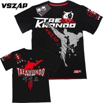 태권도복 태권도복반팔티 여름 VSZAP 태권도 남성 티셔츠 스포츠 훈련 반팔 MMA 경기 격투 퍼포먼스
