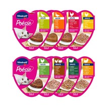 비타크래프트 성묘용 포에시 하트캔 고양이 주식 파우치, 치킨 + 캣글라스, 85g, 15개