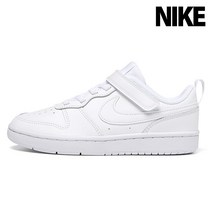 [나이키] 키즈 코트바로우2 PS 운동화 트리플화이트 아동 벨크로 BQ5451-100