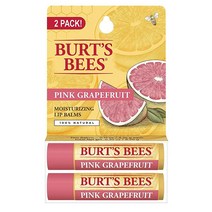 Burt's Bees 모이스처라이징 립밤 립케어 홀리데이 기프트 100% 천연 성분 비즈왁스 & 과일 추출물 핑크 그레이프프루트향 2개입, Original, 2 Count