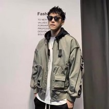 아메리칸 캐주얼 카고 재킷 남성 봄 가을 루즈핏 야상 바람막이 후드 코트