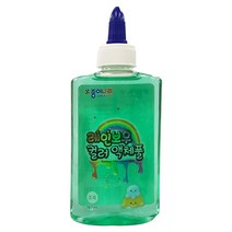 예스통상 컬러액체 슬라임, 2000레인보우컬러액체풀초록, 1개