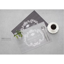 카페테이블 방수pvc 레터링 개인식탁보 식당 1인가구 개인용 1인용 식탁매트 자취생 식탁데코 손님초대상, 그레이