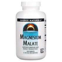 [Source Naturals] 소스내추럴스 마그네슘 말레이트 말레인산염 말산염 1250mg 180정 타블렛, 180 Count