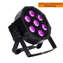Djworld LED Par 7x18W RGBWA + UV 6IN1 직업 무대 조명 DMX512 효과 디스코 DJ 음악 파티 클럽 댄스 플로어, UK Plug, LED 7x18W