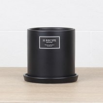 행복레시피 무광원형 3size 모던 세라믹화분, 블랙1호