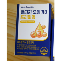 (정품) 뉴트리원 알티지 오메가3 프리미엄 혈행건강 혈액순환 눈 건강 정우성 rTG EPA DHA, 1개, 30정