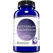 메릴랜드 생명 마그네슘 칼륨 보충제 - 90 캡슐 - 고흡수 마그네슘 복합체 - 혈관 건강을 지원하는 마그네슘 보충제 amp 다리 경련, 30개(1팩)