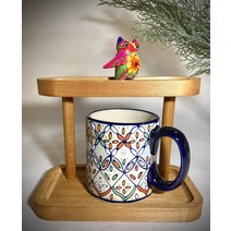 세련된 도자기 머그컵 세트 용량 250ml 멕시코 도예품 사이즈 cm - 머그컵 고 8 직경 7.5