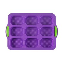 베이킹 오븐 Stomates 실리콘 베이킹 케이크 금형 Bakeware 식품 등급 파티 요리 도구 햄버거 빵 개, 09 Purple-B