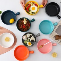 북유럽 손잡이 리빙나인 세라믹 그릇, 화이트