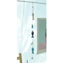 나무모빌 물고기장식 시원한 느낌 홈데코 가렌드, 블루