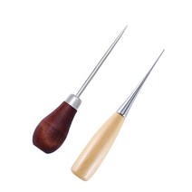 LMDZ-나무 손잡이 송곳 DIY 가죽 텐트 바느질 송곳 신발 수리 도구 핸드 스티 처 공예 펀치 구멍 375ea07, 03 AB