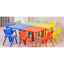 플라스틱 공부 책상 학생 학습지 데스크 책상의자세트 경량 우키러닝타워 공부방, 책상+의자 2개 (색상개별문의)