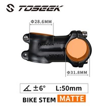 입문용 MTB 자전거 산악용 운동용 오프로드 toseek 스템 초경량 알루미늄 핸들 바 스템 617도 mtb 스템 50mm-120mm 파워 mtb 31.8mm 산악 스템, 각도 6-50mm, 매트 각도 6-50mm