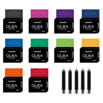 [제이제이오피스] 모나미 올리카 만년필 리필 카트리지 10종 캘리그라피 손글씨 꾸미기 다이어리 칼라, F, 그린