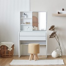 파로마 오클리A 800 수납 화장대 착불, 화이트