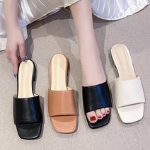 [베리슈] 여성 6cm 미들힐 뮬슬리퍼 키높이 여름샌들