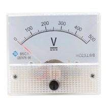 GHSHOP 전압계 85C1 DC 0-20V 0-50V 0-100V 0-300V 0-500V 직사각형 클래스 2.5 아날로그 패널 볼트 전압 측정기 게이지, DC 0-500V, 플라스틱, 화이트
