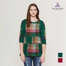 올리비아로렌 요루 체크 블라우스 VVCNLUM4411