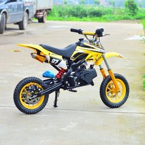 레이싱 마운틴 크로스 컨트리 오토바이 49cc50cc 미니 청소년 가솔린 스쿠터 성인, 단일사이즈, 옐로우