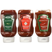 Heinz Spicy Ketchup Variety Pack 하인즈 매운 케찹 3팩(핫스파이시&할라피뇨&스리라차), 3팩