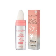 Highlight Patting Powder Facial High Light Blusher Sparkly Shimmer Natural Gloss For Face Body Hair, Fairy Pink