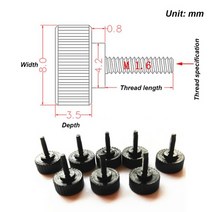 15pcs m1.6 탄소강 엄지 나사 메트릭 널링 큰 플랫 헤드 조임 나사 수동 조정 볼트 베이클라이트 산업 손잡이, 5개 m1.6, 폭8 x 깊이 3.5mm, 6mm