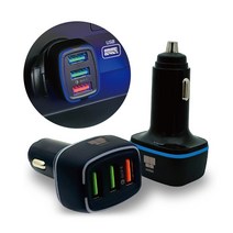 [차량용시거잭충전기18w] 차량용 3포트 고급형 초고속충전기 시거잭 18W USB 시거젝 충전기 퀵차지
