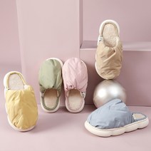 패딩 슬리퍼 폭신한 양털 앞 막힌 굽 있는 방수 키높이 회사 사무용 털 슬리퍼