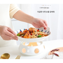 따뜻 보온 접시 갈비찜 내열 캔들 가열 수육 워머 플레이팅 디너 탕 샐러드, A.12인치+ 사각난로