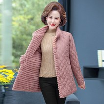 코트 자켓 경량 점퍼 중년여성옷 패딩 면 엄마옷 60대 70대 털 기모 겨울