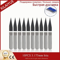 cnc조각기 커팅기 10PCS 3.175mm 비트 CNC 조각 기계 나무 PCB 팁 밀링 커터 DIY 취미 나이프 3018 PRO /16, 01 10PCS degree10X0.1mm