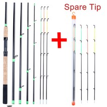 Sougayilang 6 섹션 3m 피더 낚싯대 고탄소 섬유 낚시 무게 30-120g abs 릴 시트 여행 막대 낚시 도구, 라이트 그레이