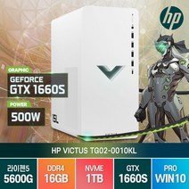 HP 빅터스 TG02-0010KL 라이젠5-5600G GTX1660Super 윈10HOME PRO 게이밍데스크탑, WIN10 Pro, R5-5600G/16GB/SSD 1TB