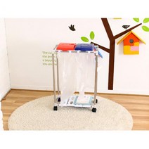 이동식 바퀴달린 봉투 분리수거함 2단 쓰레기통 원룸