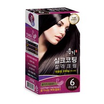 로브로제 윤기 실크코팅 칼라크림 새치커버 염색약, 6호(진한갈색), 1개