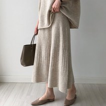 키스홀릭 메리노울 캐시미어 홀가먼트 에이라인 롱스커트