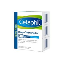 Cetaphil Deep Cleansing Bar 세타필 딥 클렌징 비누 모든피부용 4.5oz(127g) 3개입