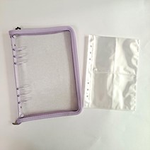 6공지퍼형 포카바인더 A5투명글리터포토앨범 양면속지10장포함, 핑크