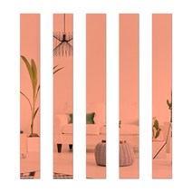 전신 거울 스탠드 셀프 접착 10pcs 미러 표면 3D 아크릴 스트립 벽 스티커 거실 TV 다시 드롭 DIY 아트 천장 가장자리 장식, 1cm, 06 Rose Gold
