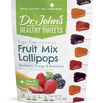 닥터존스 프루트 믹스 롤리팝 식이섬유 & 비타민 C 블랙베리 오렌지 & 딸기 맛, 1개, 105g