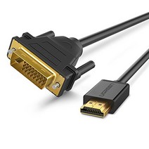 UGREEN DVI HDMI 변환 케이블 양방향 DVI-D HDMI 변환 어댑터 1080P 대응 금도금 단자 PS4 Switch DVD 레코더 PC TV 모니터 프로젝터 등에 적용 1M