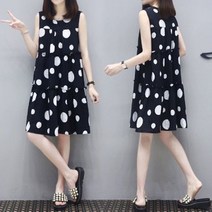 프릴 도트 나시원피스 페미닌 귀여운 캐주얼 데일리