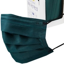 국내제작 아보카도 그린 마스크 멜트블로운 MB필터 3중구조 일회용 대형 녹색 컬러 50매, 1박스