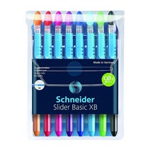 Schneider 슬라이더 볼펜 스틱 매우 대담한 1.4mm 다양한 잉크 및 배럴 색상 8팩