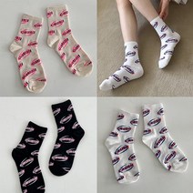 퍼니걸스 6406 여성패션양말 스트릿 레터링 여자양말 여성의류